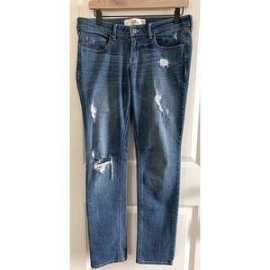 Hollister Distressed Skinny Jeans, Medium Wash, 7